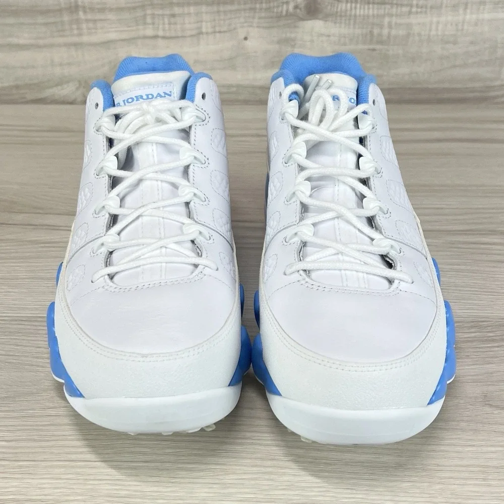 Men's 10.5 - Nike Air Jordan 9 UNC White University Blue Golf Shoes FJ5934-101